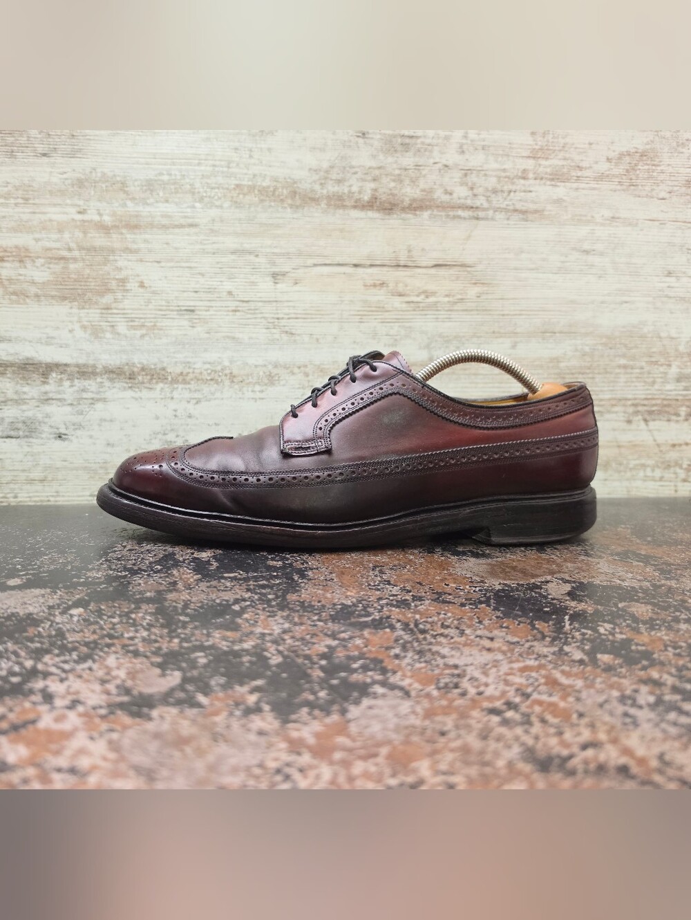 Florsheim Royal Imperial Wingtip Oxford Shoes Sz 12 Shell Cordovan V Cleat 93605